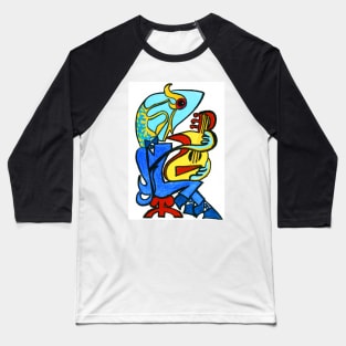 Musical Tuxedo Fish on a Stool Baseball T-Shirt